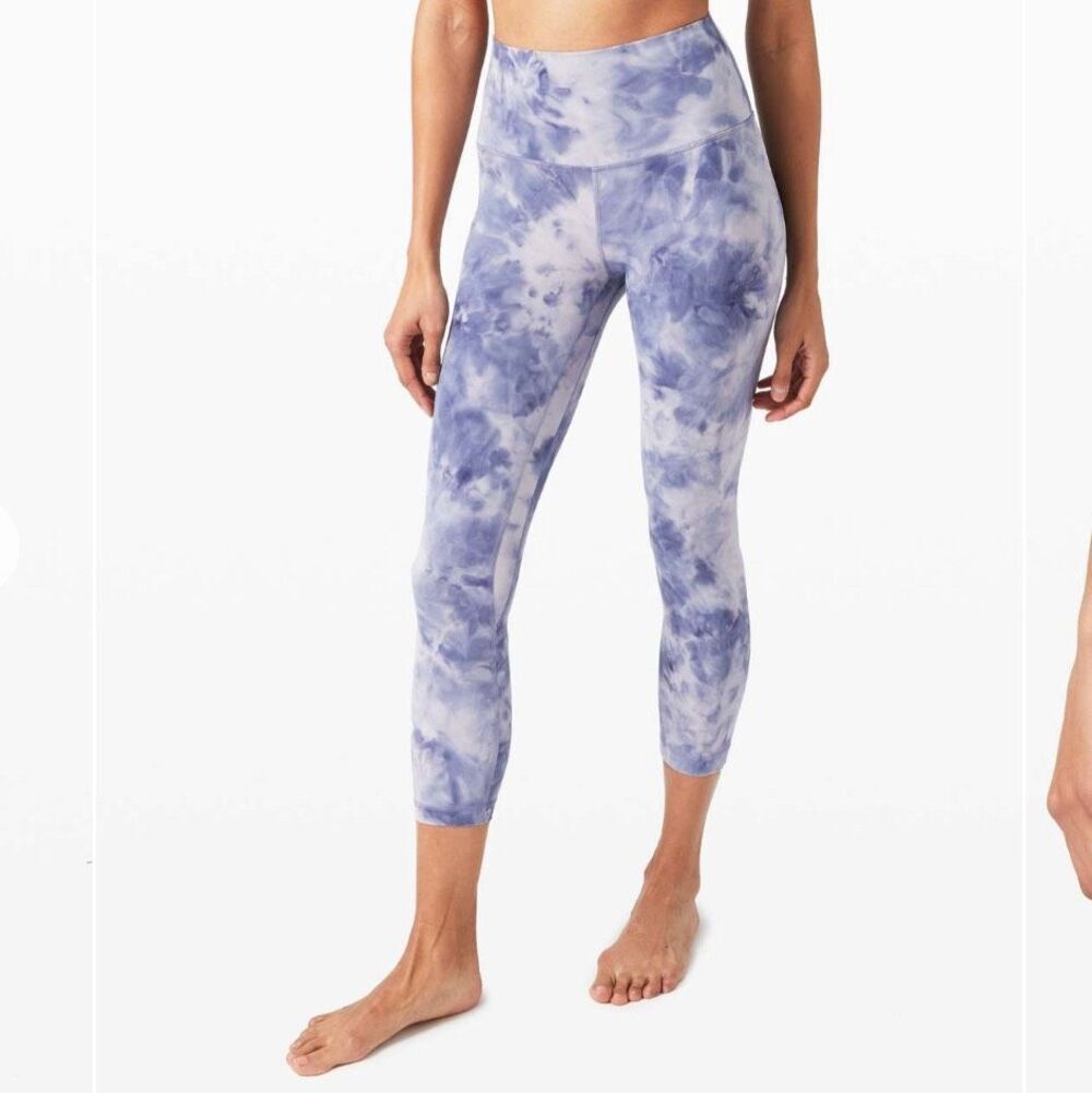 Lululemon Align Crop 23" Leggings Diamond Dye Iced Iris Peri Purple Size 4